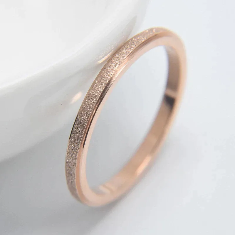 Womens Ring - Sandblasted Style - Wedding Band - Promise Ring for Her - Stacking Ring - Minimalist Ring -Silver Rose Gold - Gift