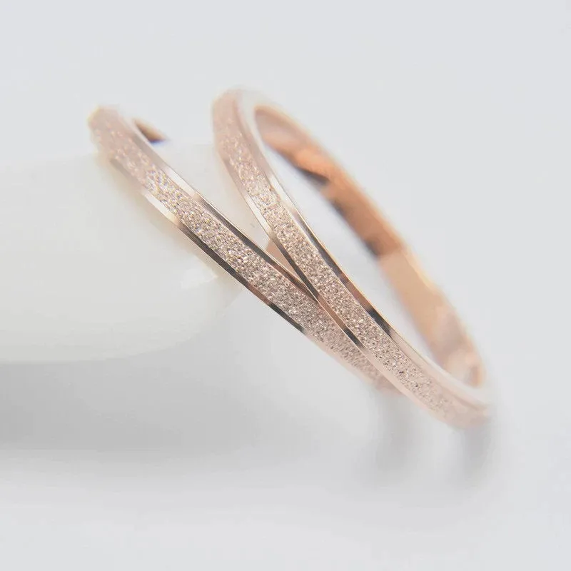 Womens Ring - Sandblasted Style - Wedding Band - Promise Ring for Her - Stacking Ring - Minimalist Ring -Silver Rose Gold - Gift