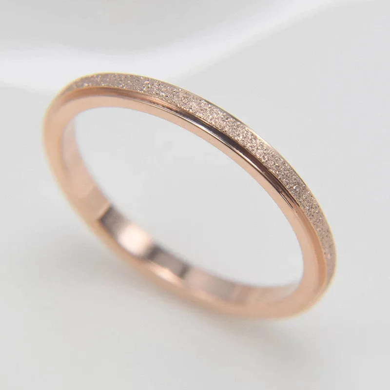 Womens Ring - Sandblasted Style - Wedding Band - Promise Ring for Her - Stacking Ring - Minimalist Ring -Silver Rose Gold - Gift
