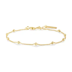 Yellow Gold Beaded Chain Bracelet