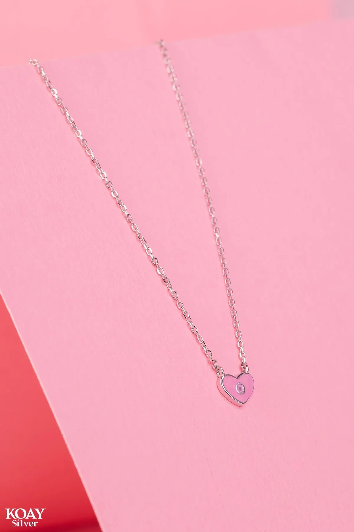 Zircon Pink Heart Necklace